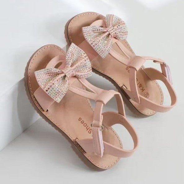 Sandali K & J by Sofia rosa con fiocco taglie 31 - 36