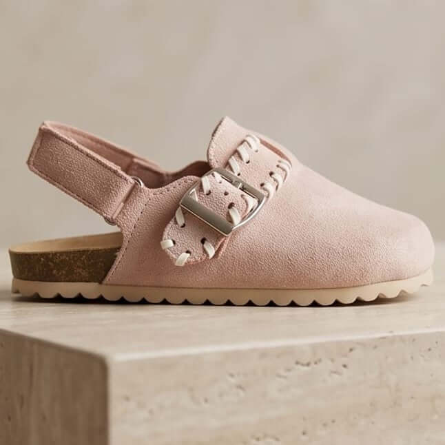 Pink sabot sandals by Sofia for girls sizes 28-33