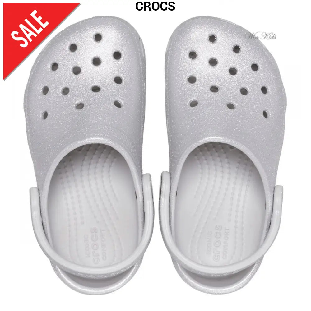 Sandali CROCS argento glitter da bambina 19 - 35 Sandali