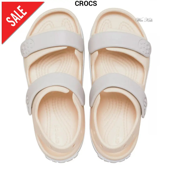 Sandali CROCS per bambini panna e grigio doppio velcro 28 - 35 Sandali