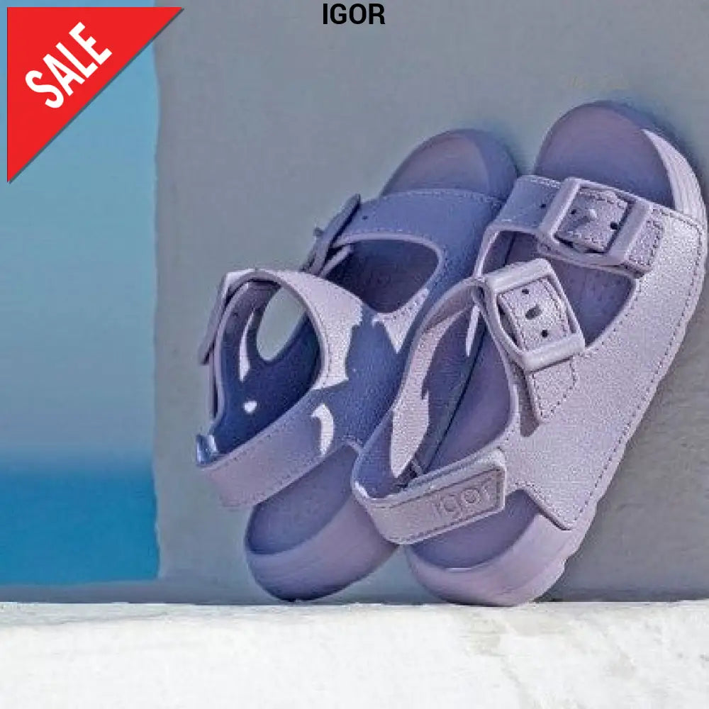Sandali IGOR modello Maui doppia fibbia color malva 22 - 34 Sandali