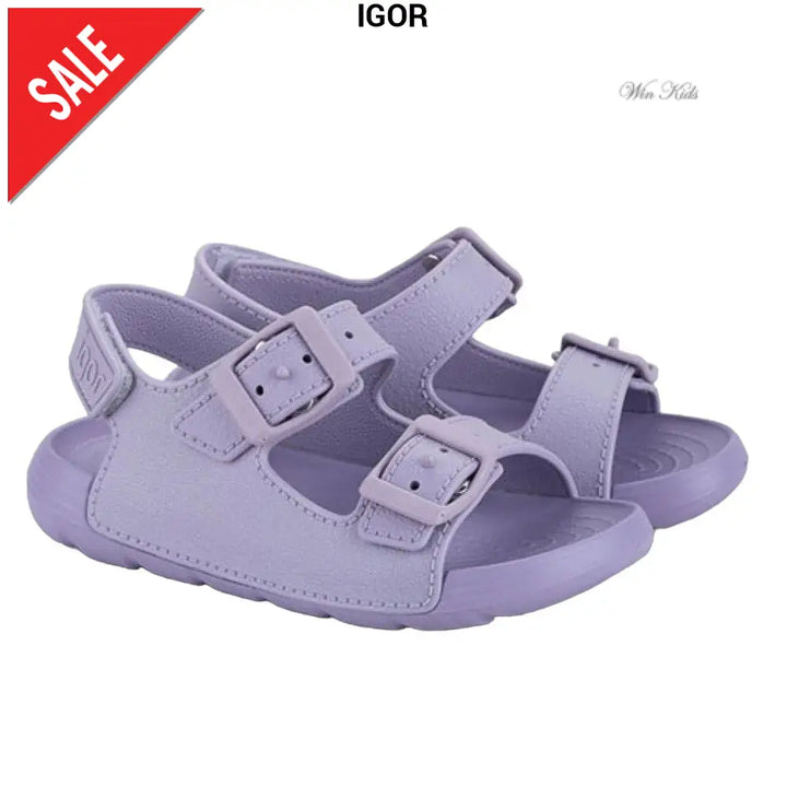 Sandali IGOR modello Maui doppia fibbia color malva 22 - 34 Sandali
