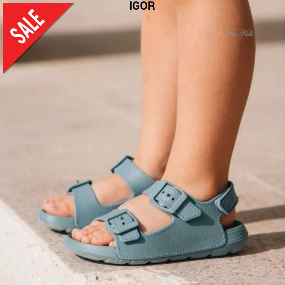 Sandali IGOR modello Maui doppia fibbia color oceano 22 - 34 Sandali