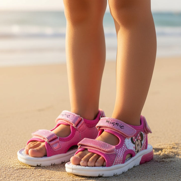 Sandali DISNEY Minnie da passeggio fuxia con luci taglie 27 - 33