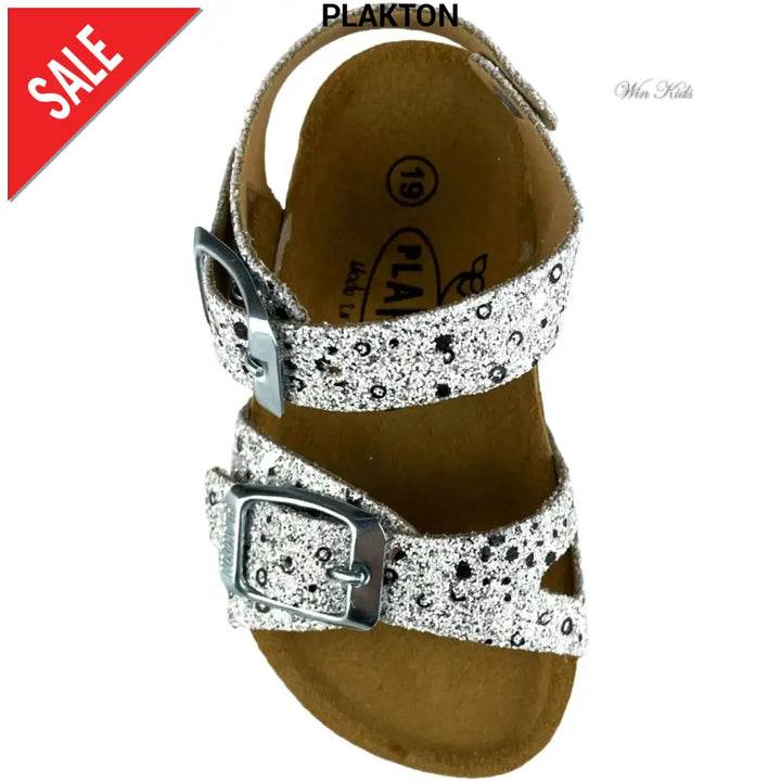 Sandali PLAKTON bambina glitter bianco argento 19 - 24 Sandali
