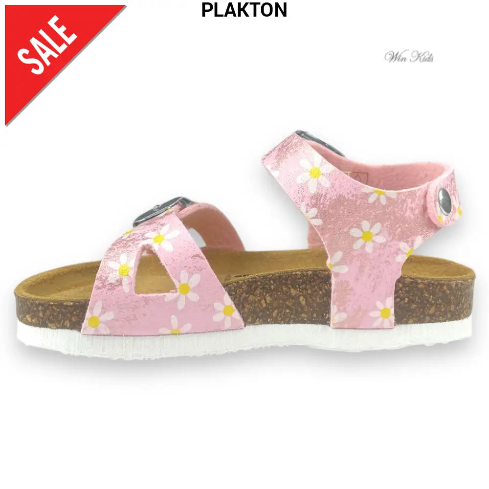 Sandali PLAKTON bambina rosa con margherite dal 24 al 35 Sandali