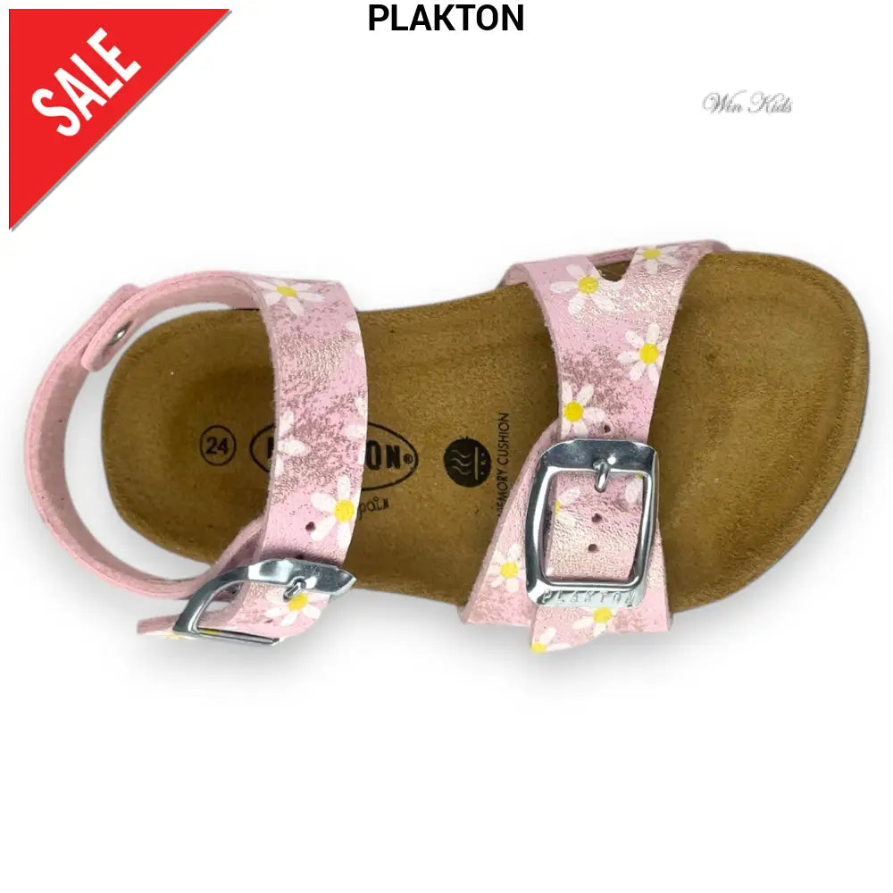 Sandali PLAKTON bambina rosa con margherite dal 24 al 35 Sandali