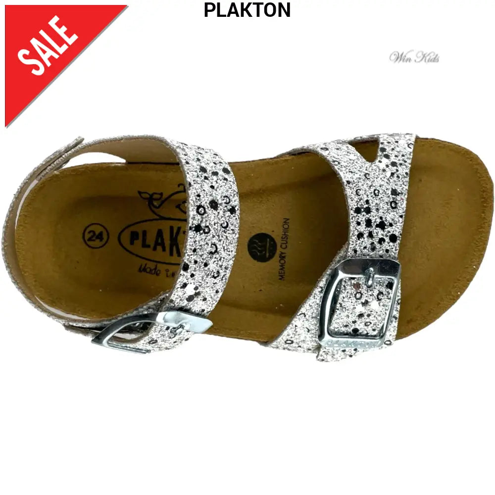 Sandali PLAKTON glitter bianco e argento 24 - 35 Sandali