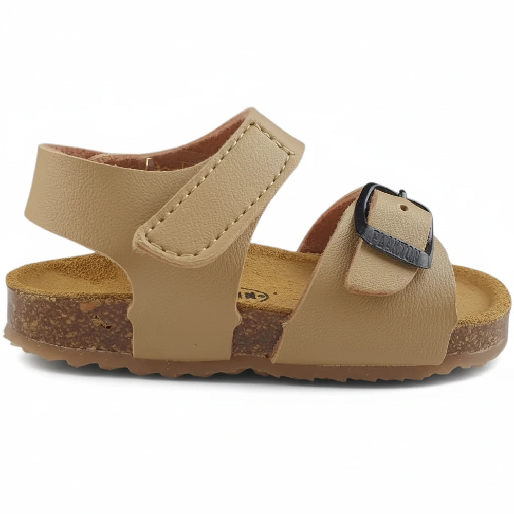 Sandali PLAKTON per bambini beige chiusura con velcro e fibbia dal 19 al 24 Sandali