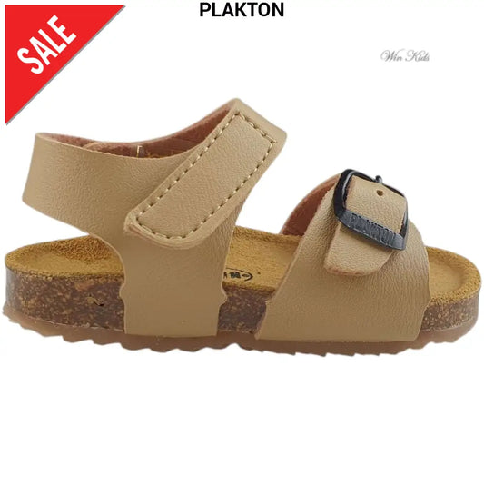 Sandali PLAKTON per bambini beige chiusura con velcro e fibbia dal 19 al 24 Sandali
