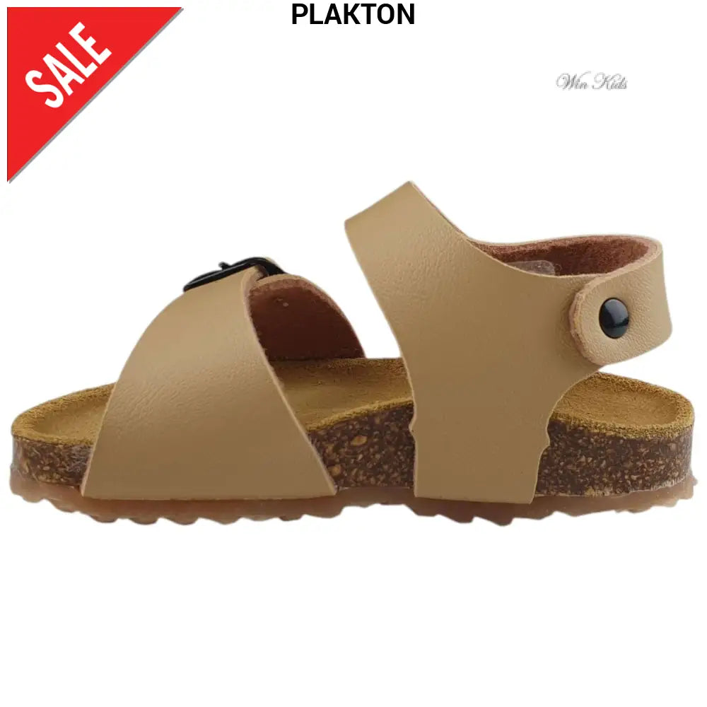 Sandali PLAKTON per bambini beige chiusura con velcro e fibbia dal 19 al 24 Sandali