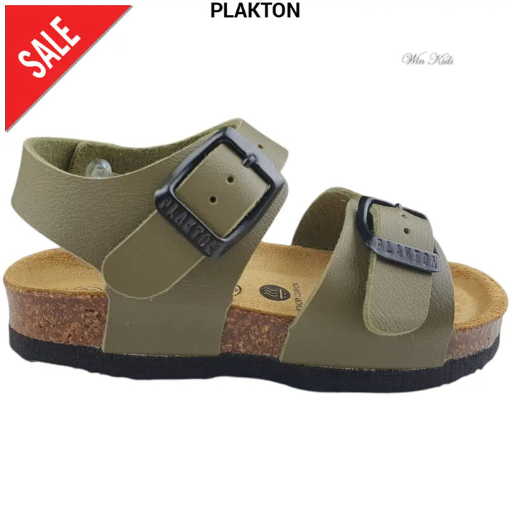 Sandali PLAKTON per bambini verde militare dal 24 al 35 Sandali