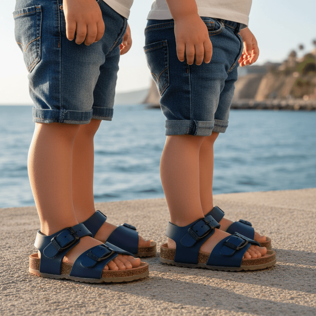 Sandali per bambino e bambina modello bio plakton flessibili colore blu made in spain taglia 19-24