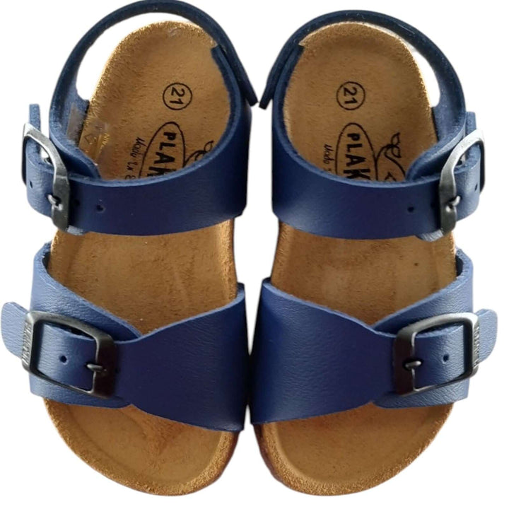 Sandali PLAKTON primi passi suola flessibile con fibbia blu 19-24