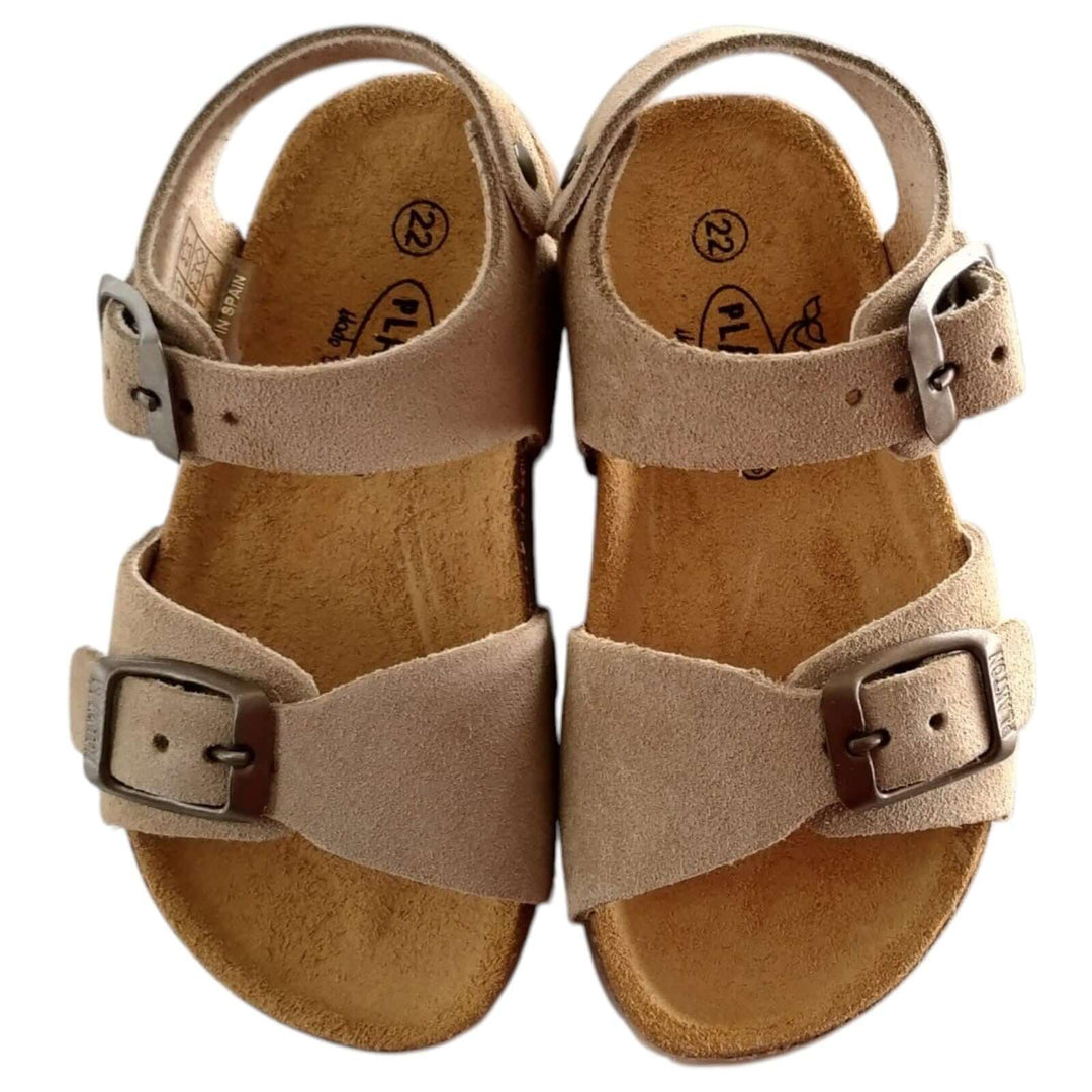 Sandali Primi Passi PLAKTON Pixel Beige in pelle unisex Taglie 19-24