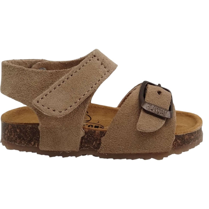 Sandali Primi Passi PLAKTON con Strappo Beige in pelle unisex Taglie 19-24