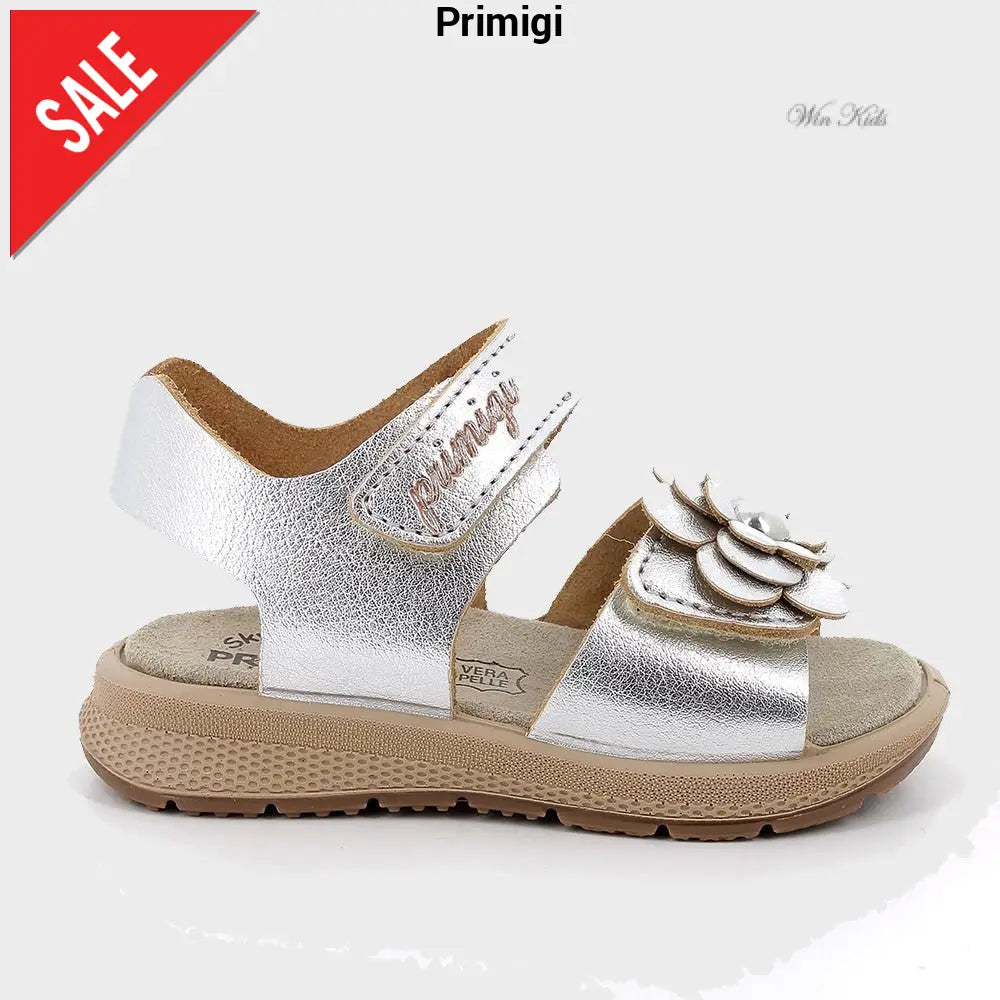 Sandali PRIMIGI argento con fiore dal 20 al 28 Sandali