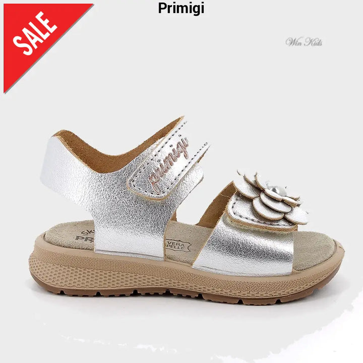 Sandali PRIMIGI argento con fiore dal 20 al 28 Sandali