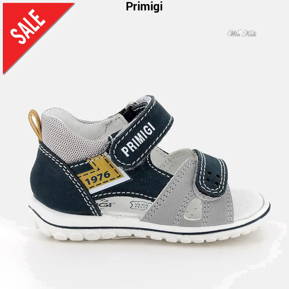 Sandali PRIMIGI bambino doppio velcro blu e grigio dal 19 al 26 Sandali
