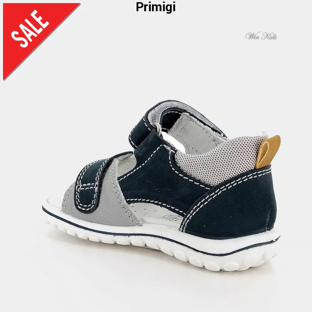 Sandali PRIMIGI bambino doppio velcro blu e grigio dal 19 al 26 Sandali