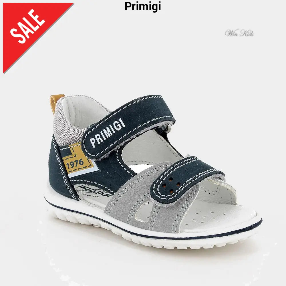Sandali PRIMIGI bambino doppio velcro blu e grigio dal 19 al 26 Sandali