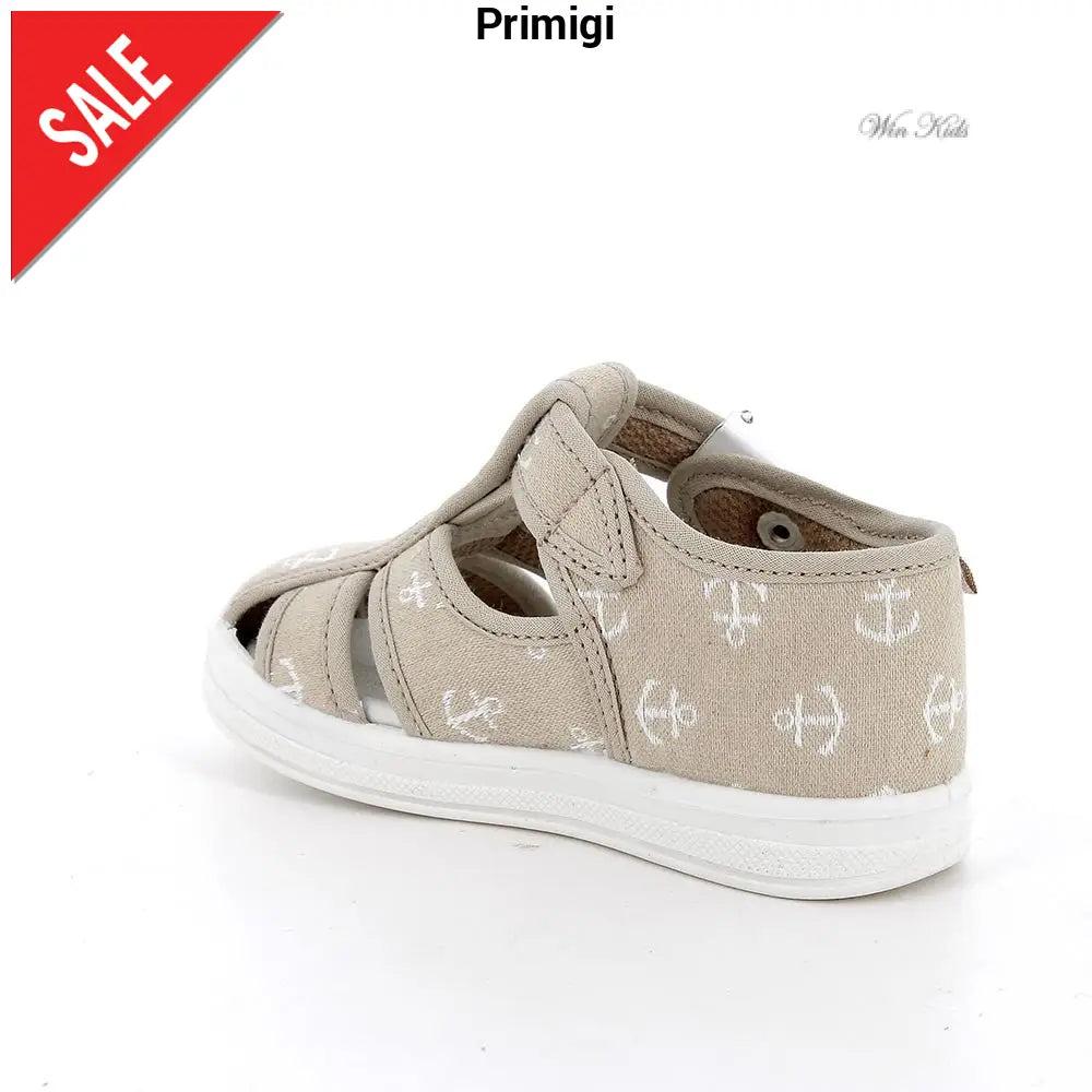 Sandali PRIMIGI primi passi modello ragnetto in tessuto beige a fantasia 19 - 26 Sandali