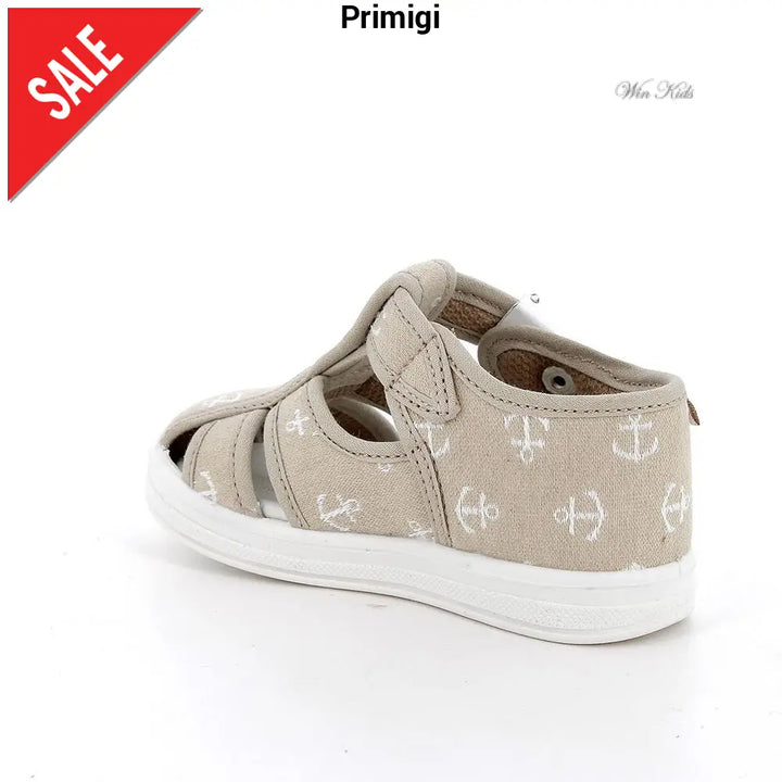 Sandali PRIMIGI primi passi modello ragnetto in tessuto beige a fantasia 19 - 26 Sandali