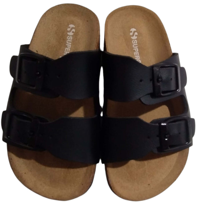 Sandali SUPERGA nero modello ciabatta Made in Italy taglie 24 - 35