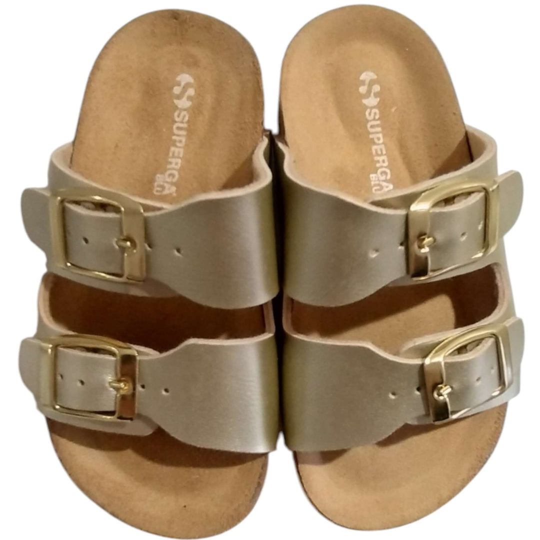 Sandali SUPERGA oro modello ciabatta Made in Italy taglie 24 - 35