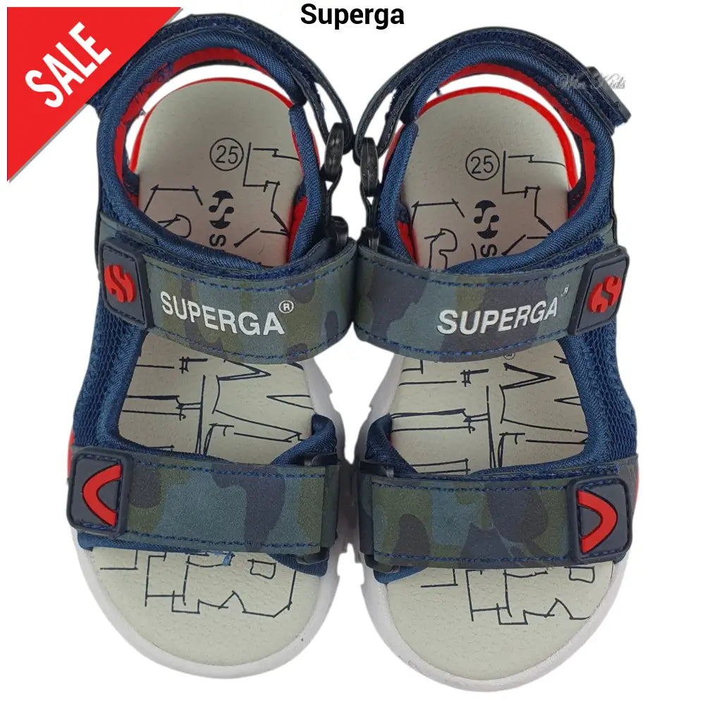 Sandali SUPERGA blu chiusura con velcro 25 - 30 Sandali