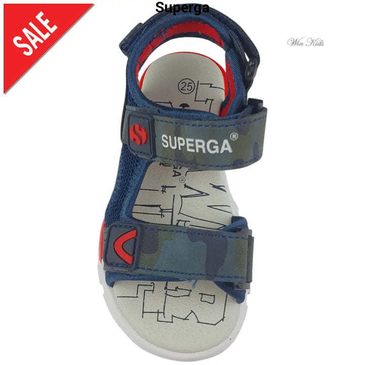 Sandali SUPERGA blu chiusura con velcro 25 - 30 Sandali