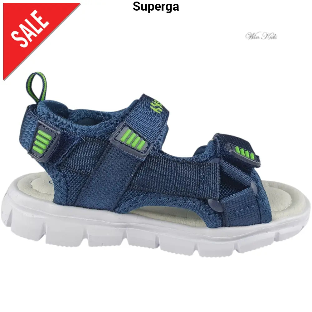 Sandalias SUPERGA azul verde logo cierre lágrima 24 - 35 Sandalias