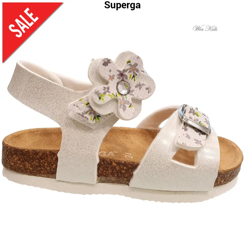 Sandali SUPERGA modello bio bianca chiusura con velcro 24 - 29 Sandali
