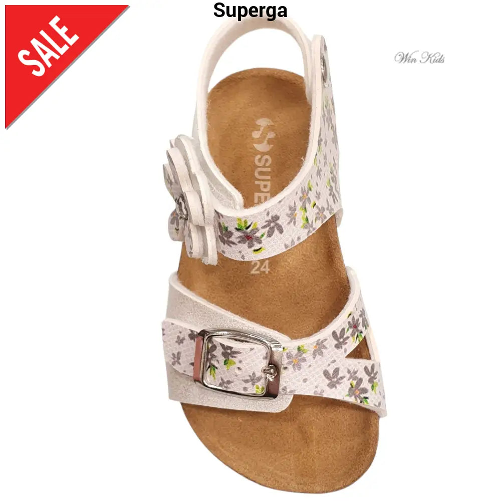 Sandali SUPERGA modello bio bianca chiusura con velcro 24 - 29 Sandali