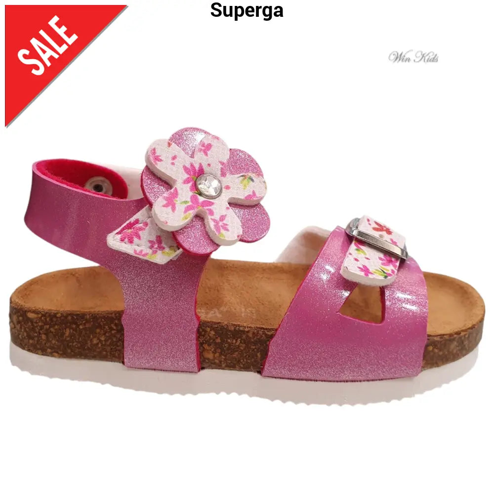Sandálias SUPERGA modelo fúcsia orgânico com fecho de velcro 24 - 29 Sandálias