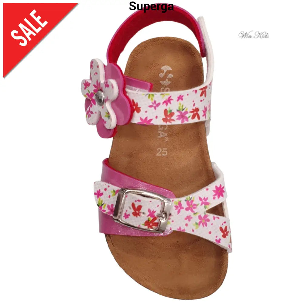 Sandali SUPERGA modello bio fuxia chiusura con velcro 24 - 29 Sandali