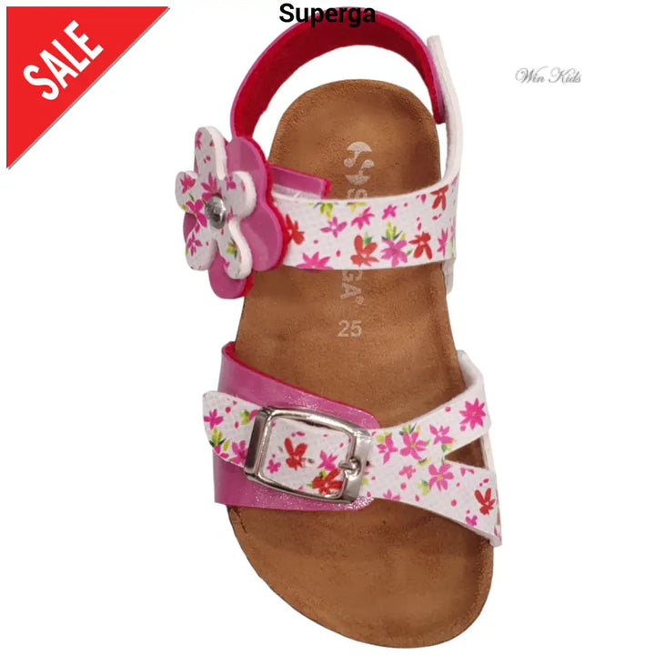 Sandali SUPERGA modello bio fuxia chiusura con velcro 24 - 29 Sandali