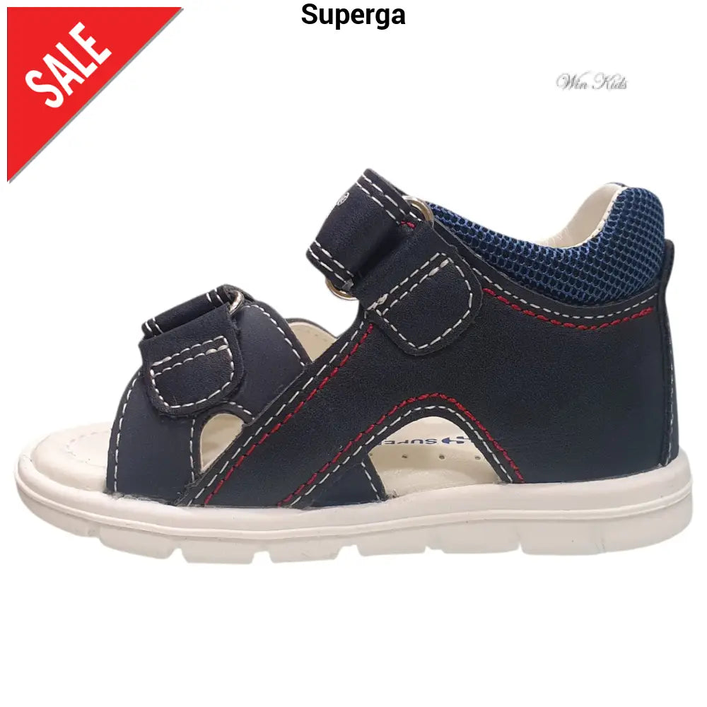 Sandali Superga primi passi blu chiusura con velcro 20 - 25 Sandali