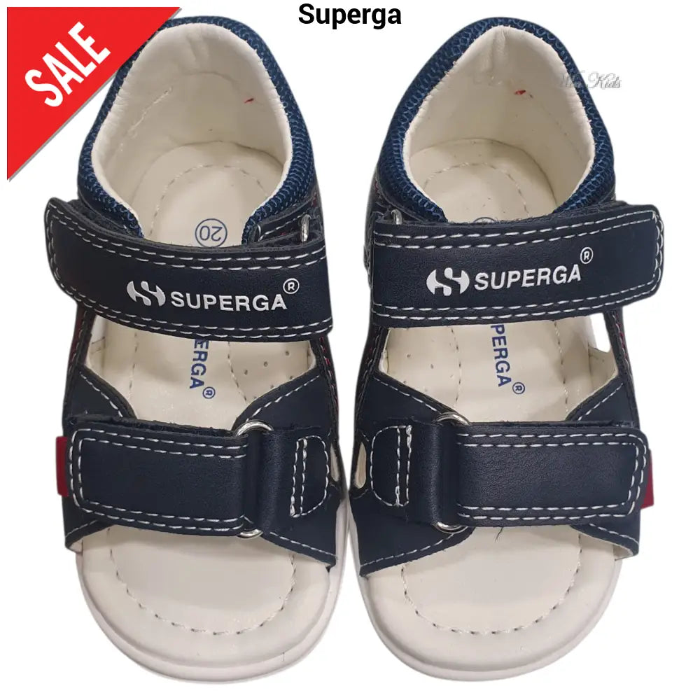 Sandali Superga primi passi blu chiusura con velcro 20 - 25 Sandali