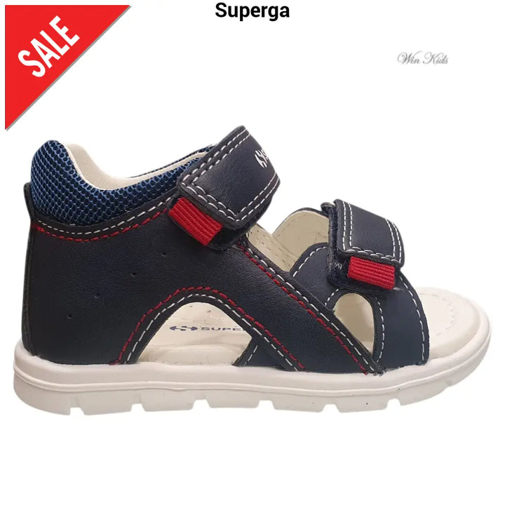 Sandali Superga primi passi blu chiusura con velcro 20 - 25 Sandali