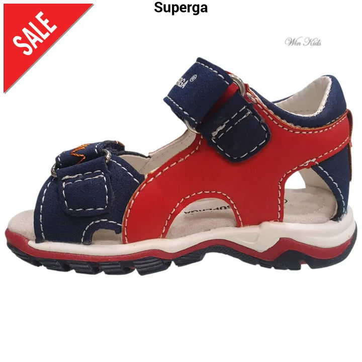 Sandali Superga primi passi multi blu chiusura con velcro 20 - 25 Sandali