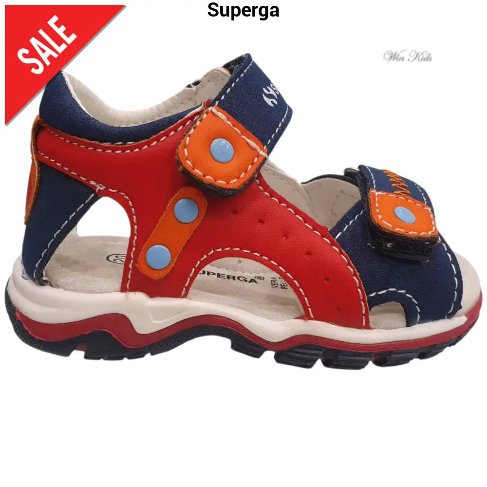 Sandali Superga primi passi multi blu chiusura con velcro 20 - 25 Sandali