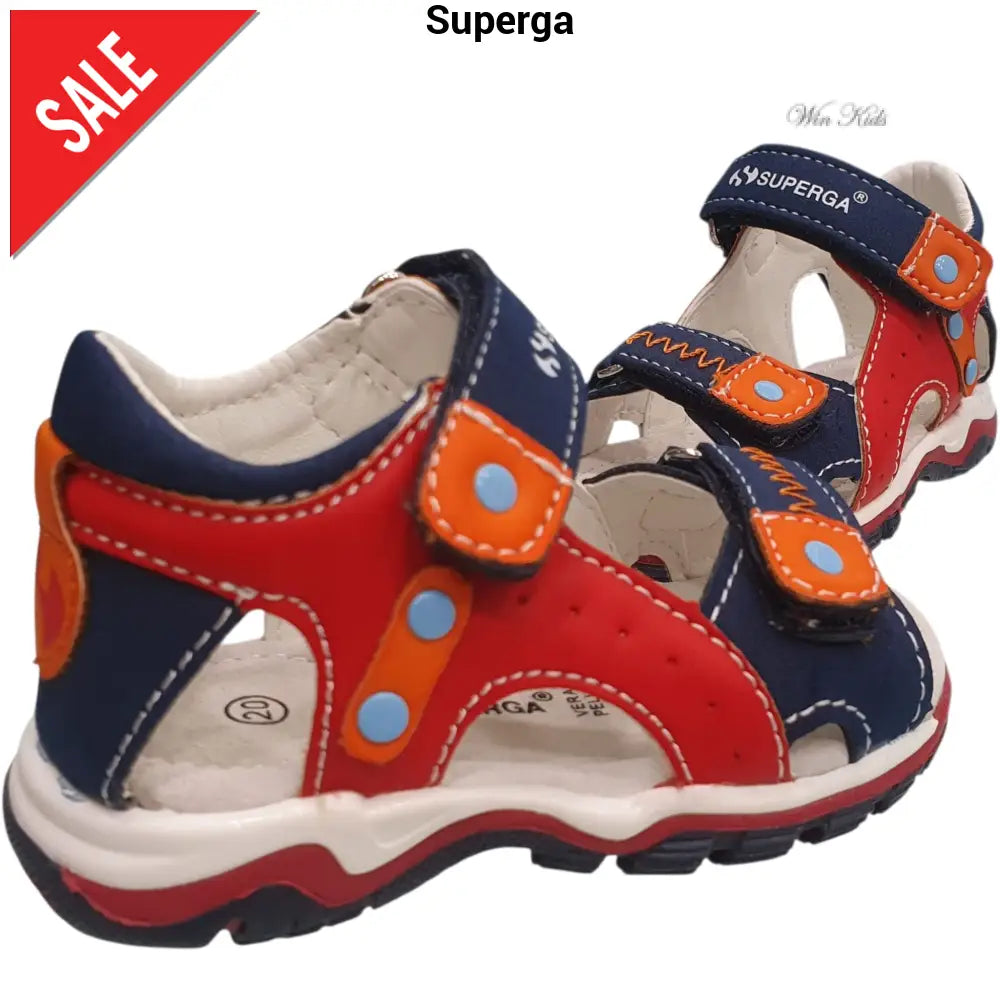Sandali Superga primi passi multi blu chiusura con velcro 20 - 25 Sandali