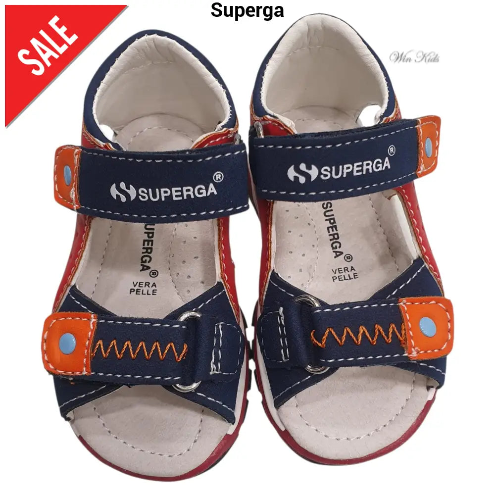 Sandali Superga primi passi multi blu chiusura con velcro 20 - 25 Sandali