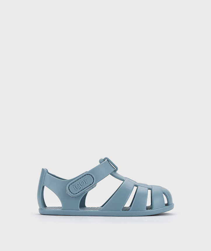 Sandálias Igor para meninos e meninas modelo nemo azul sólido