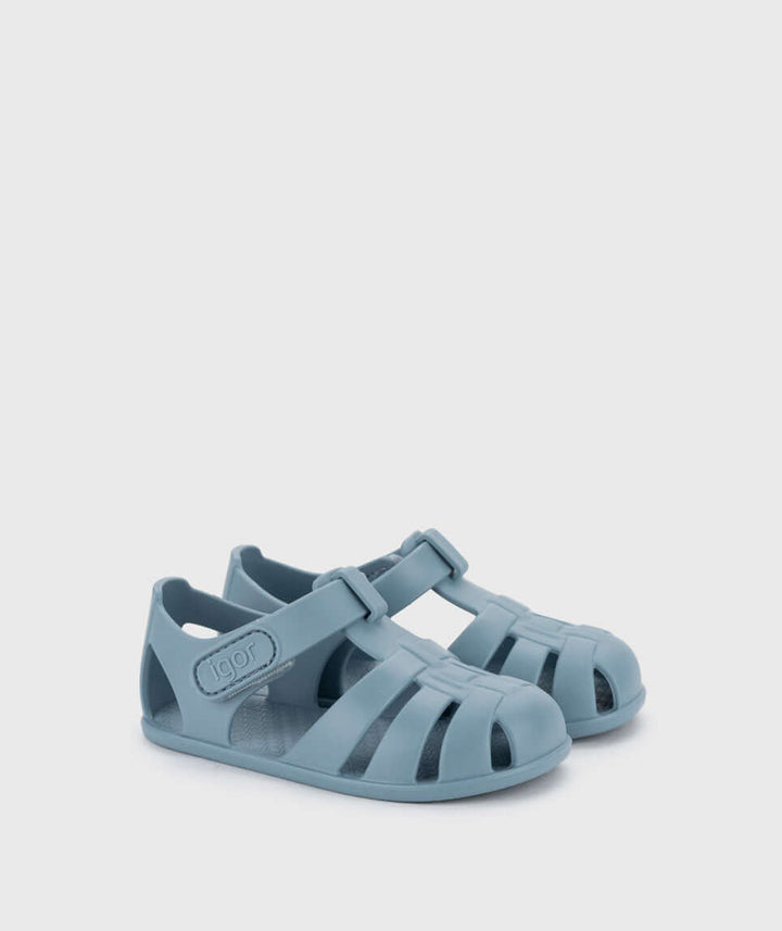 Sandálias Igor para meninos e meninas modelo nemo azul sólido