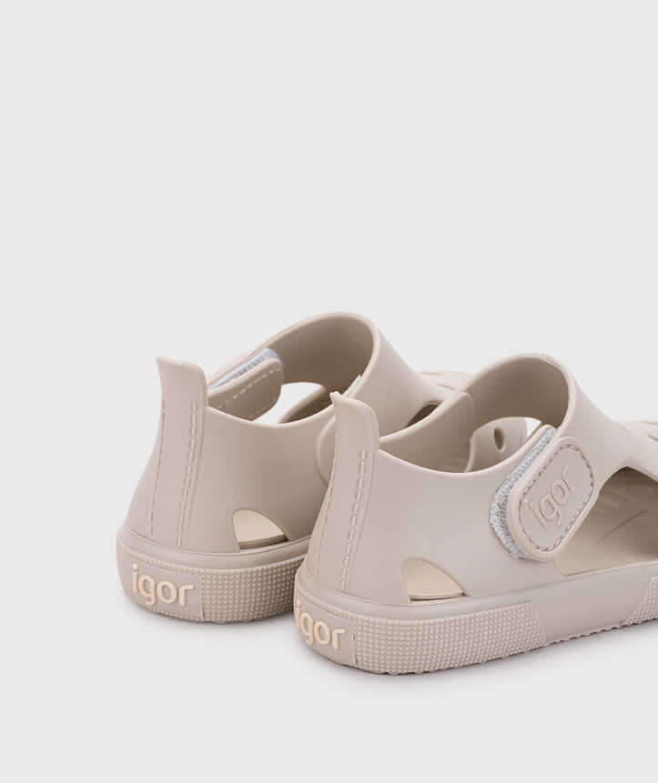 Sandali Mare Bambino Bambina Igor Surfi Beige | Velcro Morbidi Antiscivolo | Taglie 20-26