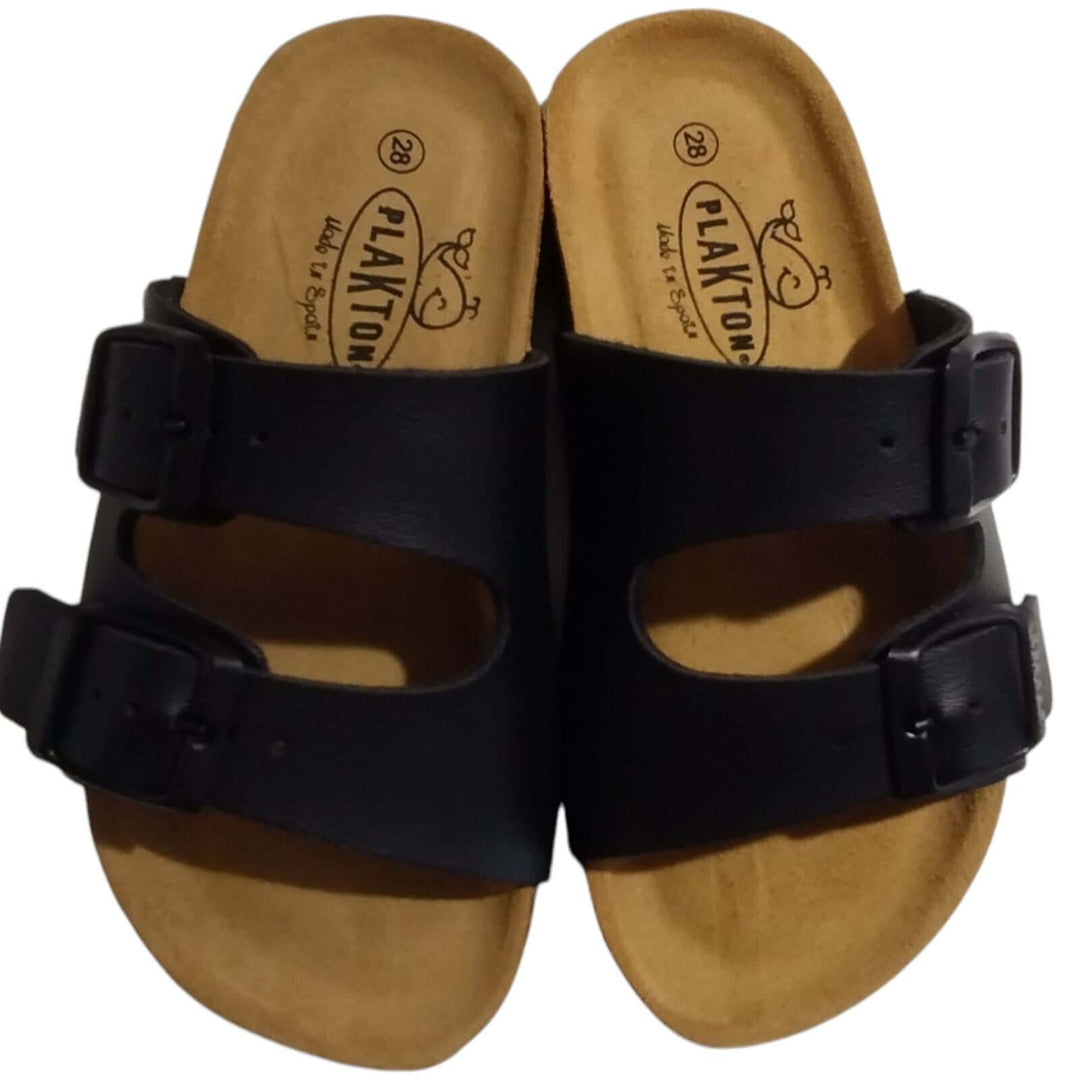 Sandali Bio Bambino Bambina PLAKTON Ciabatta Nero – Taglie 28-35