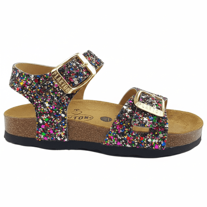Sandali PLAKTON Glitter Bambina | Multicolore con Fibbia Pelle dal 24 al 35