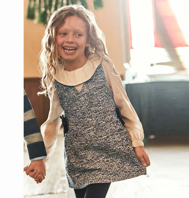 MAYORAL pinafore dress with fake blue shirt 2 years - 10 years